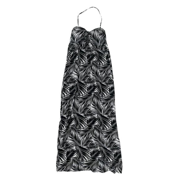 Kenneth Cole Black and White Palm Print Halter Maxi Dress Coverup size Small S - Picture 8 of 8